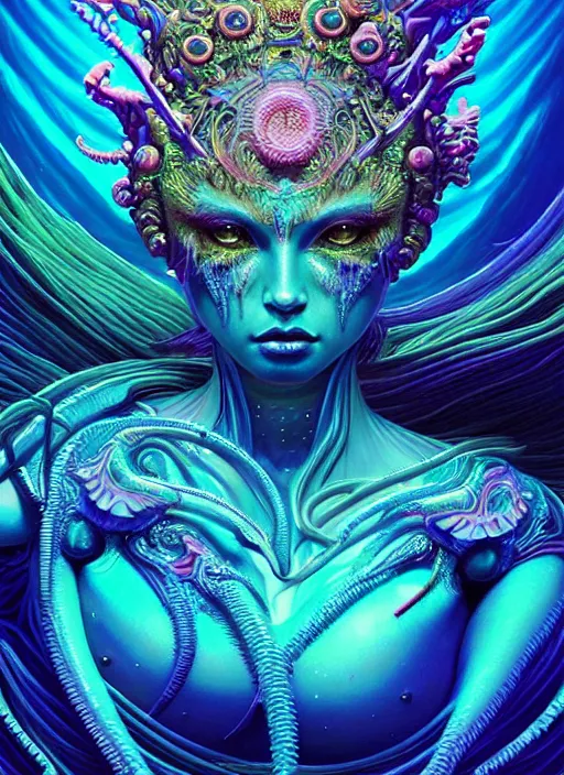 Image similar to hyper detailed ultra sharp of a silicone goddesscore slutpunk biocore overcrowded ocean city bioluminated seawomen trending on artstation, warpaint aesthetic, earthwave, colorful, psychedelic, ornate, intricate, digital painting, concept art, smooth, sharp focus, illustration, art by artgerm and greg rutkowski and h. r. giger, 8 k