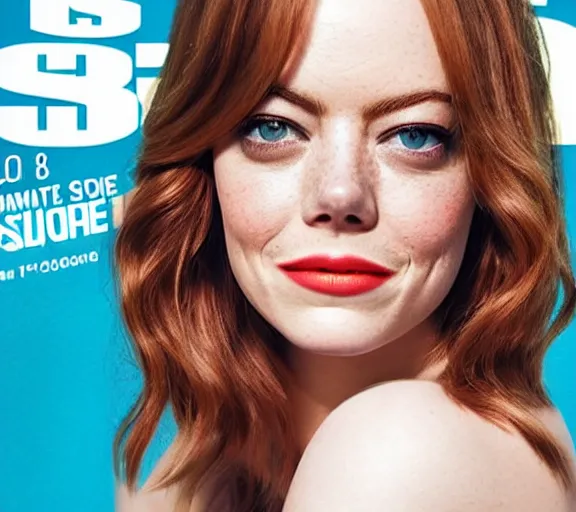 Prompt: Emma Stone on the cover of sports illustrated swimsuit edition, XF IQ4, 150MP, 50mm, F1.4, ISO 200, 1/160s, natural light