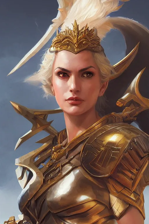 Image similar to amazon valkyrie athena, d & d, fantasy, portrait, highly detailed, headshot, digital painting, trending on artstation, concept art, sharp focus, illustration, art by artgerm and greg rutkowski and magali villeneuve