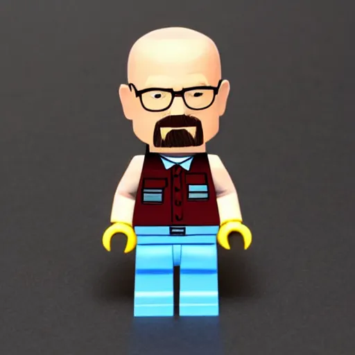 Prompt: walter white mini figure , toy , big head , photograph , 4k , HD