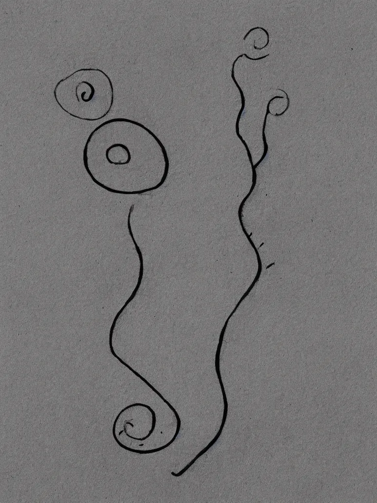 Image similar to minimal single line drawing of an acorn growing into a tree in shape of treble clef, splash of color, isometric, continuos line