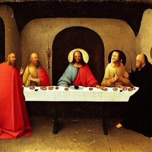 Image similar to The Last Supper painting by Hieronymus Bosch