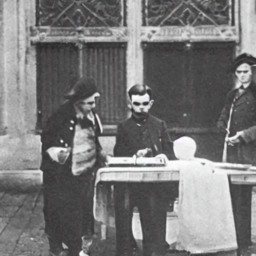 Image similar to signing on the treating of versailles, photograph in 1 9 1 9, fortnite