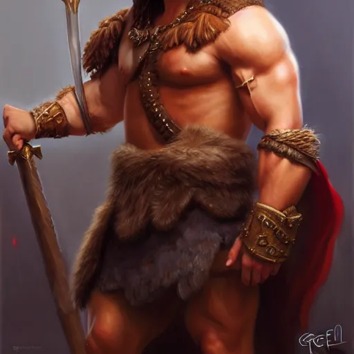 Image similar to a _ fantasy _ style _ portrait _ painting _ of _ barbarian _ oil _ painting _ unreal _ 5 _ daz. _ rpg _ portrait _ extremely _ detailed _ artgerm _ greg _ rutkowski _ greg