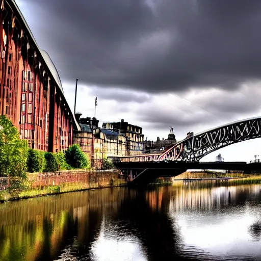 Image similar to a photograph of a beautiful bridge in glasgow, scotland