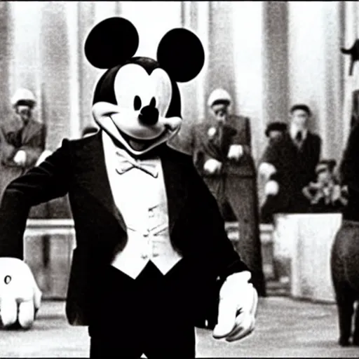 Prompt: Mickey Mouse in The Godfather