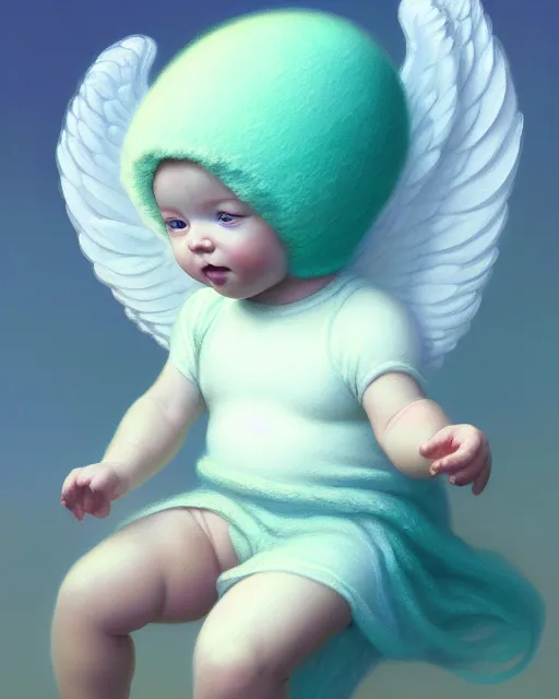 Prompt: highly detailed vfx portrait of a baby cherub angel character wearing a balaclava, stephen bliss, unrealengine, greg rutkowski, loish, rhads, beeple, makoto shinkai and lois van baarle, ilya kuvshinov, rossdraws, tom bagshaw,