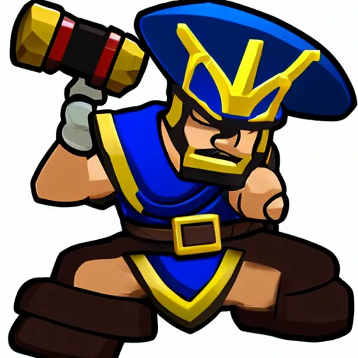 Prompt: cobra, in the style of clash royale unit