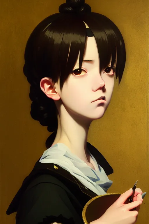 Prompt: baroque oil painting of key visual portrait concept art of rich anime capitalist girl, brutalist, dark fantasy, rule of thirds golden ratio, fake detail, trending pixiv fanbox, acrylic palette knife, style of makoto shinkai studio ghibli genshin impact jamie wyeth james gilleard greg rutkowski chiho aoshima