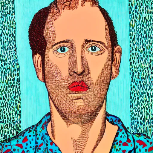 Image similar to self portrait by howard arkley