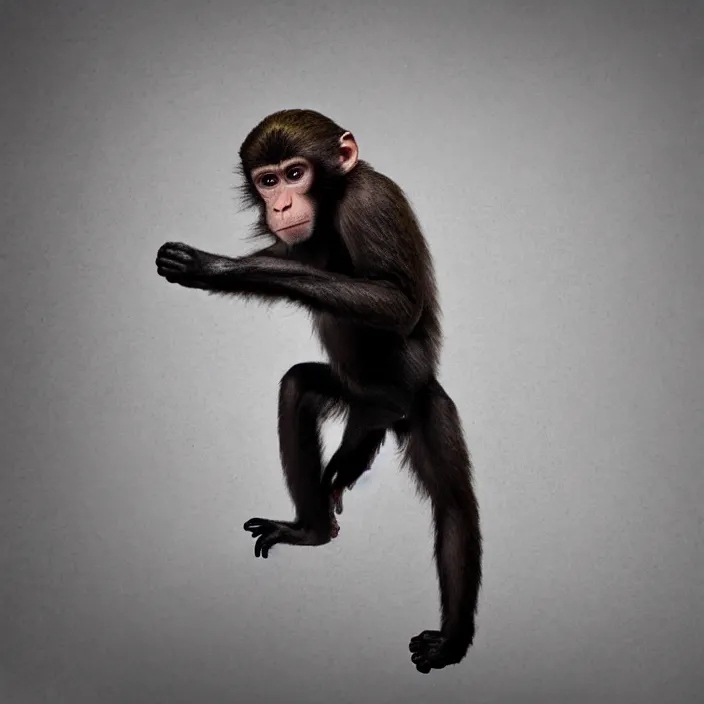 Prompt: studio portrait of a monkey dressed as ninja