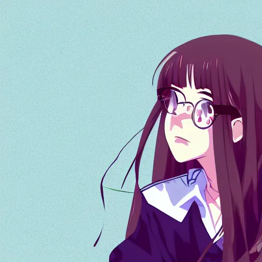 Image similar to a portrait of high school girl in the style of kyoto animation, Illustrator, in simple background, trending on pixiv