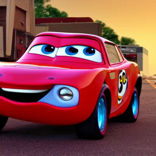 Image similar to jesus car from the movie pixar's cars 2,