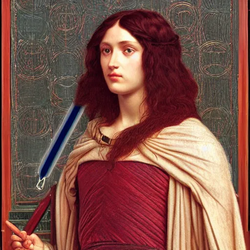 Image similar to portrait of a pre - raphaelite jedi knight from star wars, ornamental, intricate, noble, elegant, painted by john william godward