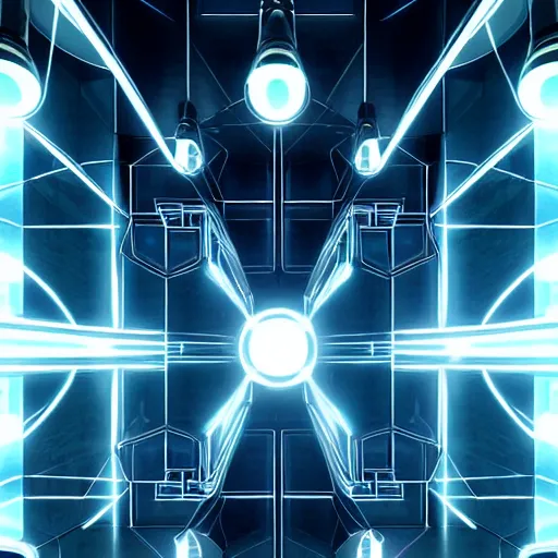 Prompt: symmetry product render poster timetravel scifi glowing lights intricate elegant highly detailed artstation concept art smooth