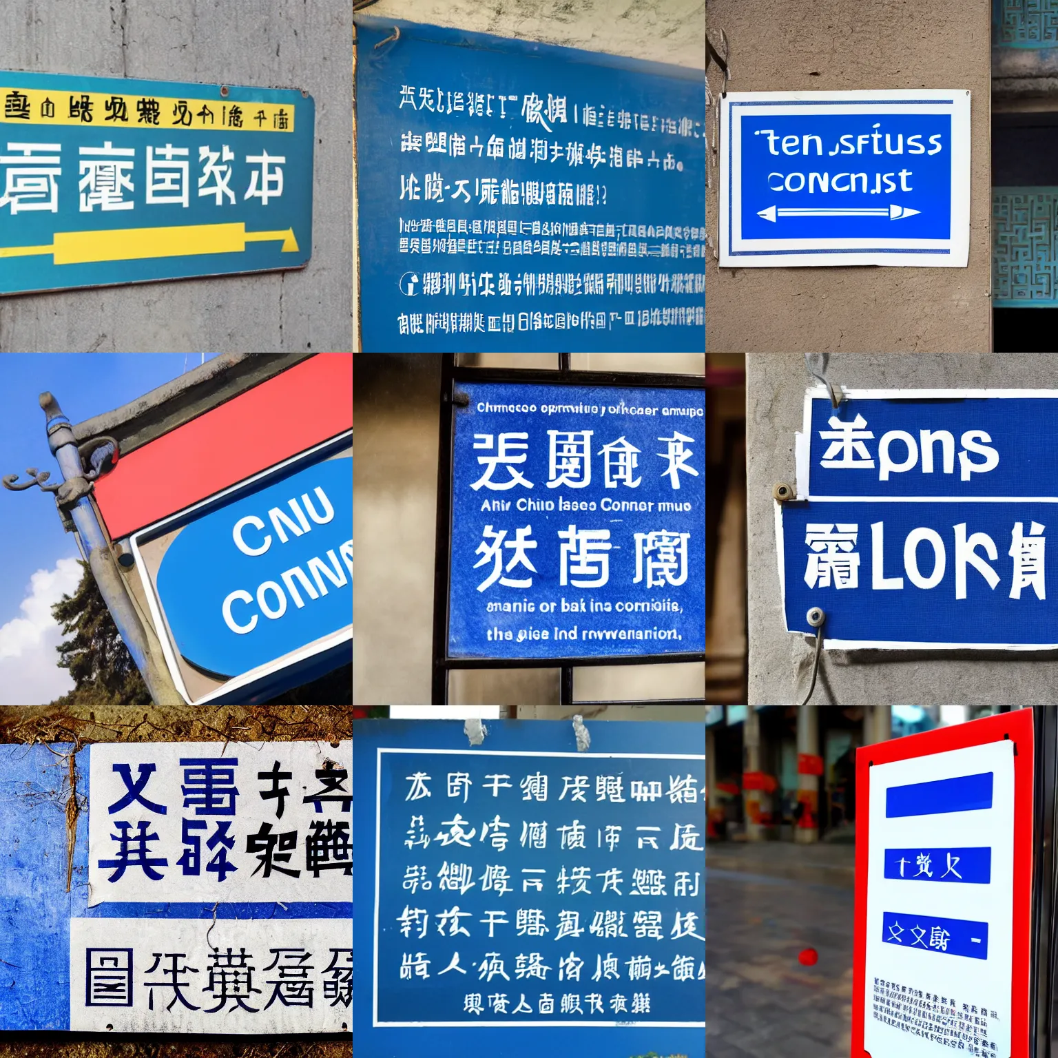 Prompt: terms and conditions on a blue sign, in chinese