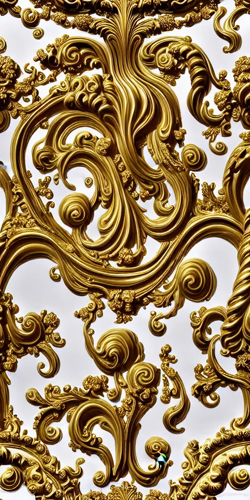 Prompt: the source of future growth dramatic, elaborate emotive Golden Baroque and Rococo styles to emphasise beauty as a transcendental, seamless pattern, symmetrical, large motifs, rainbow syrup splashing and flowing, Palace of Versailles, 8k image, supersharp, spirals and swirls in rococo style, medallions, white smoke, silver black and rainbow colors, perfect symmetry, versace baroque, High Definition, photorealistic, masterpiece, 3D, no blur, sharp focus, photorealistic, insanely detailed and intricate, cinematic lighting, Octane render, epic scene, 8K