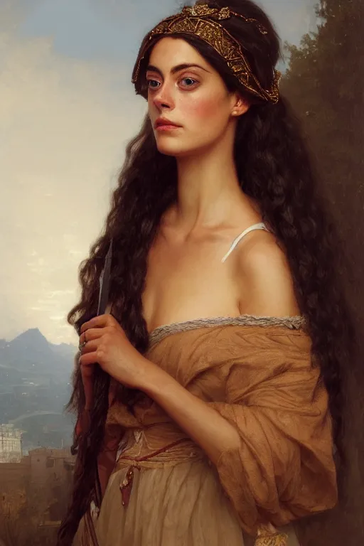 Prompt: royal princess kaya scodelario, traditional corsican, intricate, highly detailed,regal, courtly, artstation, illustration, jurgens, rutkowski, bouguereau