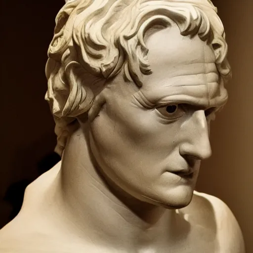 Prompt: a sculpture by canova with the likeness of rutger hauer