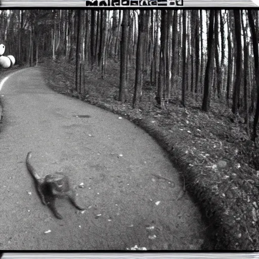 Prompt: mario caught on trailcam footage