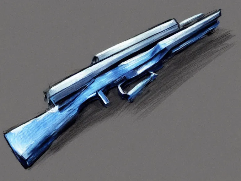 Prompt: blue prints, concept art of a gun and a knife combination.