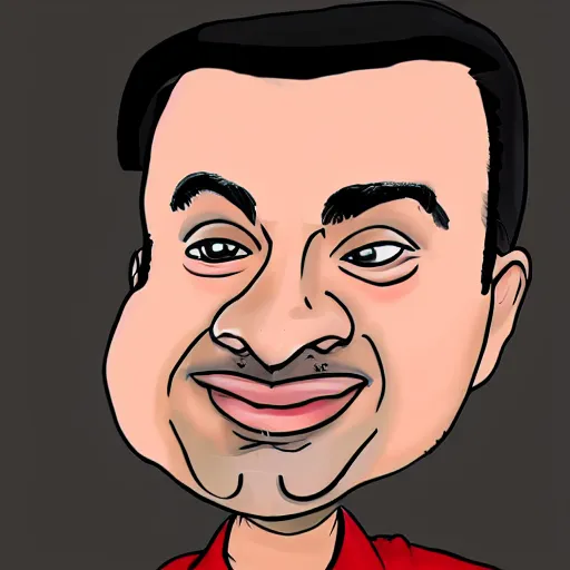 Image similar to A cartoon caricature of Rich Evans from RLM