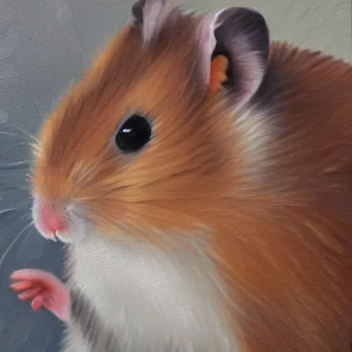 Image similar to oil painting of a king hamster