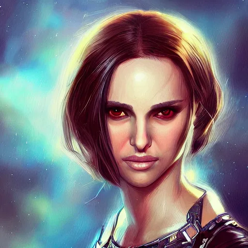 Prompt: a painting of Natalie Portman as a fantasy rpg rogue character by Ross Tran, digital art, highly detailed