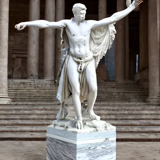 Prompt: Ancient Rome Jerma Marble Statue
