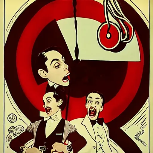 Image similar to pee wee herman as a droog from a clockwork orange. singing and dancing. concept art, matte, sharp focus, illustration, art by john collier and albert aublet and krenz cushart and artem demura and alphonse mucha