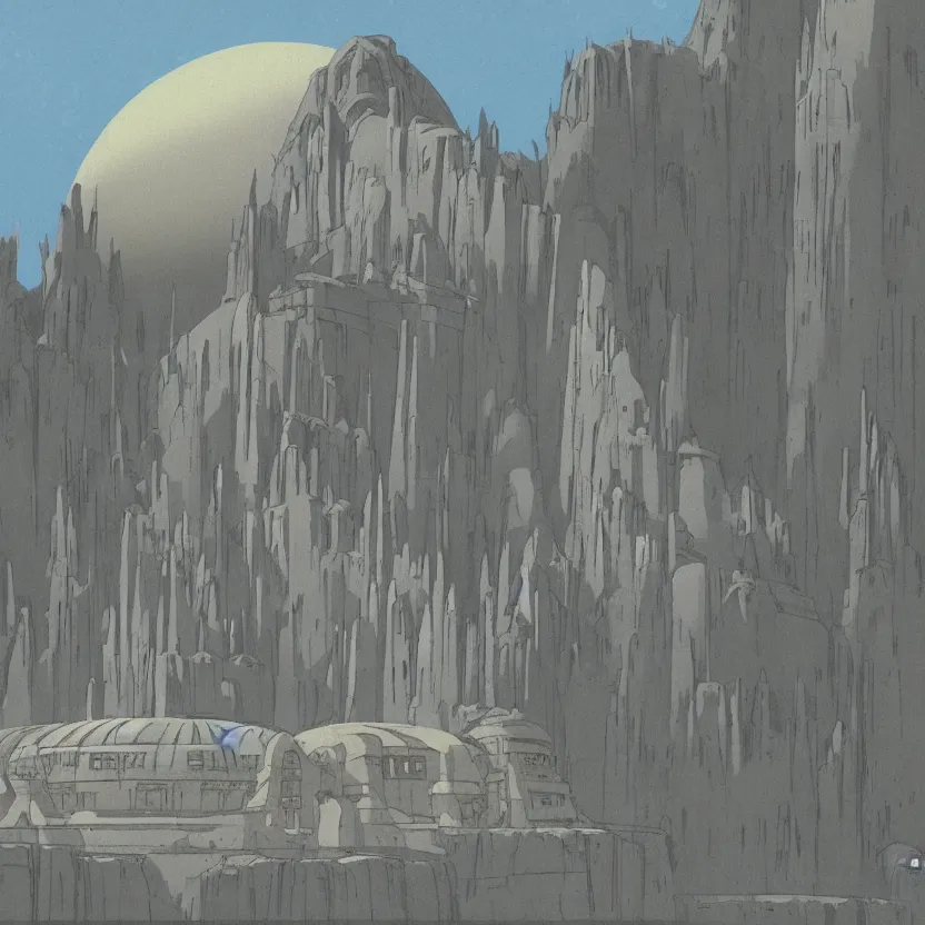 Prompt: Jabba's palace by Studio Ghibli, asymmetrical, Matte Painting,