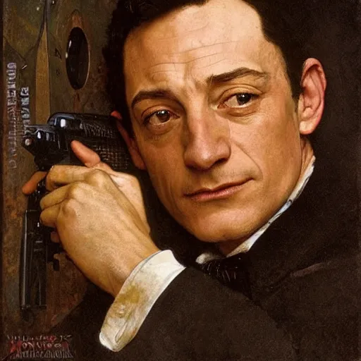 Image similar to portrait of jason isaacs, long shot, bouguereau, norman rockwell, mucha