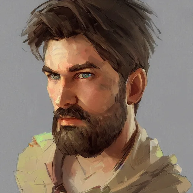 Prompt: steve from minecraft, portrait, elegant, intricate, digital painting, artstation, concept art, smooth, sharp focus, illustration, art by konstantin korovin and daniel f. gerhartz and john howe