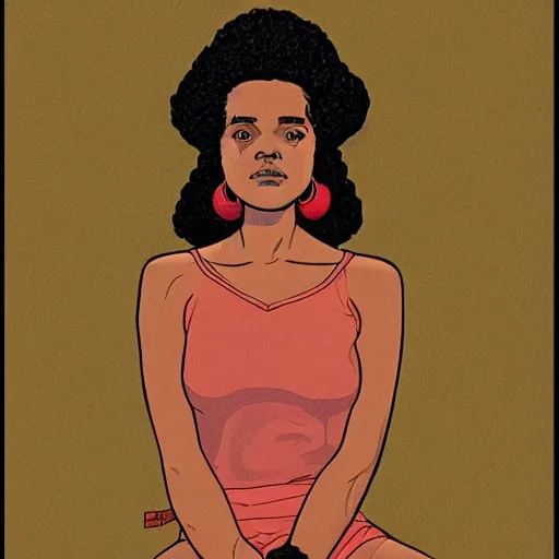 Image similar to tessa thompson retro minimalist portrait by jean giraud, moebius starwatcher comic, 8 k