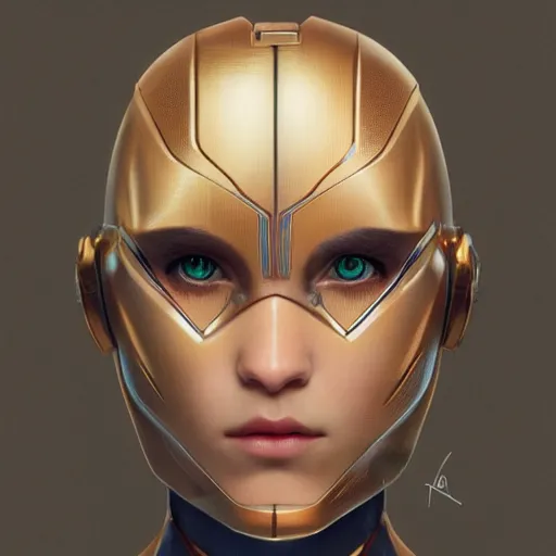 Image similar to headshot of humanoid robot from ex machina, artstation, artgerm, greg rutkowski, alphonse mucha, cgsociety