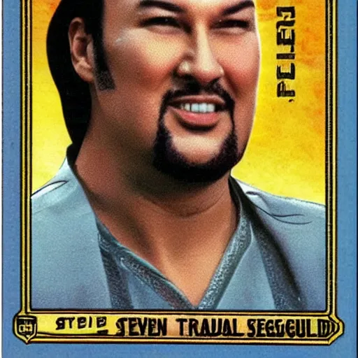 Image similar to Steven Seagal trading card poytail