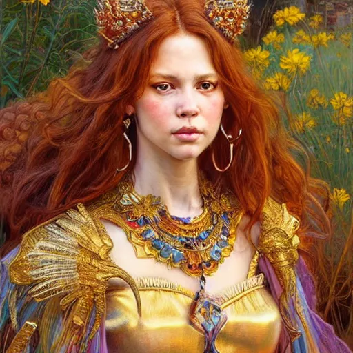 Image similar to highly detailed full portrait of a enchanted lioness in the form of a beautiful young princess. d & d, art by donato giancola and ruan jia and carl larsson and magali villeneuve. trending on artstation, intricate details, energetic composition, golden ratio, concept art, illustration, elegant art