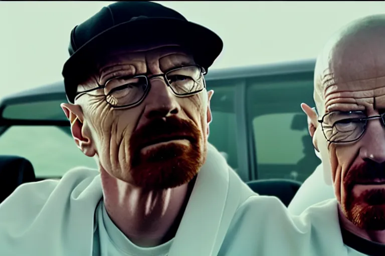 Image similar to film still of walter white as a rapper in straight outta compton movie 2 0 1 5, cinematic, movie frame, rule of thirds, 8 k