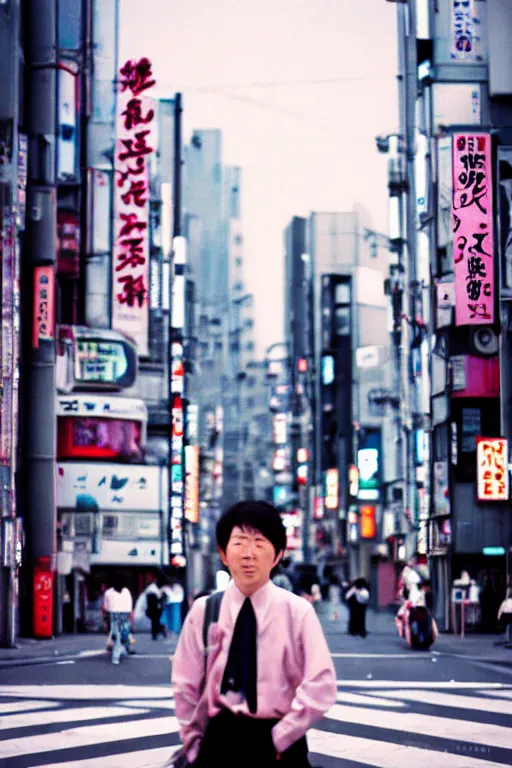 Prompt: dynamic street photography portrait the tokyo skyline, shot on cinestill 5 0 d with a 3 5 mm lens aperture f / 8, dynamic composition, high camera angle, wide angle, full frame, full res, pinpoint sharp focus, hyper realistic