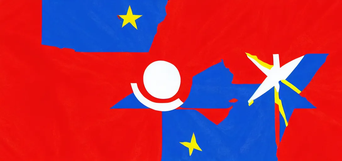 Image similar to winning flag design for communist European Union, hammer and sickle design, reddit vexillology, 8K, legacy, bright future