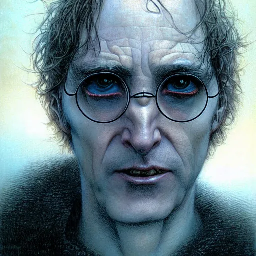 Prompt: portrait of harry potter by luis royo and wayne barlowe, beksinski