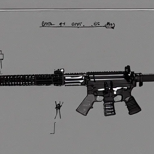 Image similar to technical sketch of an AR-15