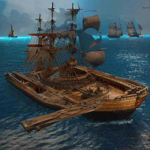 Image similar to ancient ship battle, highly detailed, photorealistic portrait, bright studio setting, studio lighting, crisp quality and light reflections, unreal engine 5 quality render