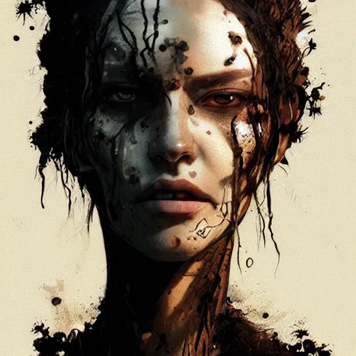 Prompt: portrait of a woman with long black hair and grubs on her face, coming out of holes in her skin, trypophobia, dramatic lighting, illustration by Greg rutkowski, yoji shinkawa, 4k, digital art, concept art, trending on artstation
