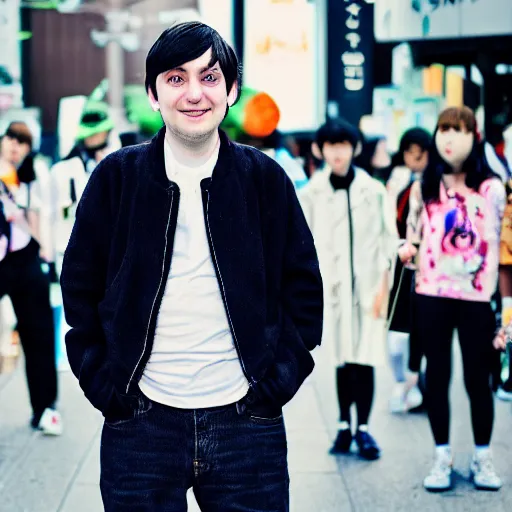 Prompt: a high resolution photo of martin shkreli at harajuku tokyo street fashion event, photo from vogue magazine