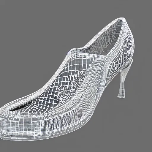 Prompt: 3d printed shoes, 3d rendering