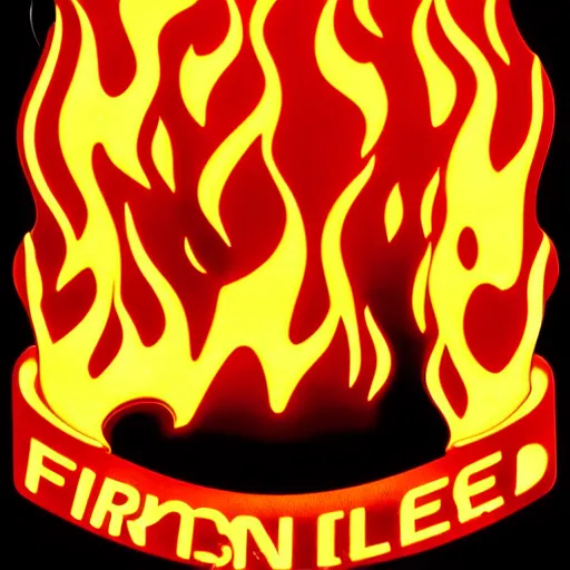 Prompt: an award - winning photograph of retro minimalistic clean fire flames warning label enamel pin, beautiful cinematic light, behance