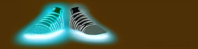 Image similar to high diffusion portrait of futuristic sneakers, lightjning tails, energetic, marketing,