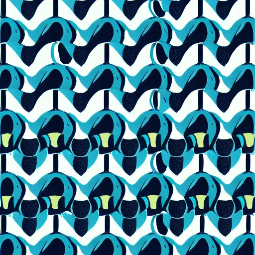 Image similar to graphic design circle patterns shades of blue to make frogs in the style of bauhaus