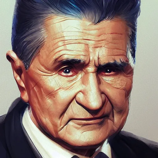 Image similar to Nicolae ceausescu , made by Stanley Artgerm Lau, WLOP, Rossdraws, ArtStation, CGSociety, concept art, cgsociety, octane render, trending on artstation, artstationHD, artstationHQ, unreal engine, 4k, 8k,